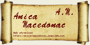 Anica Macedonac vizit kartica
